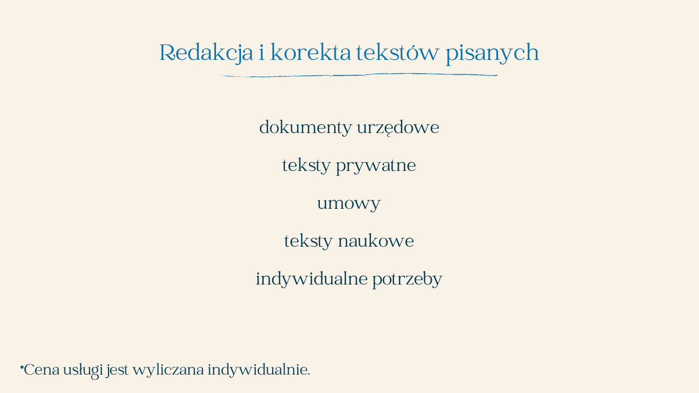 Dodatkowe usługi